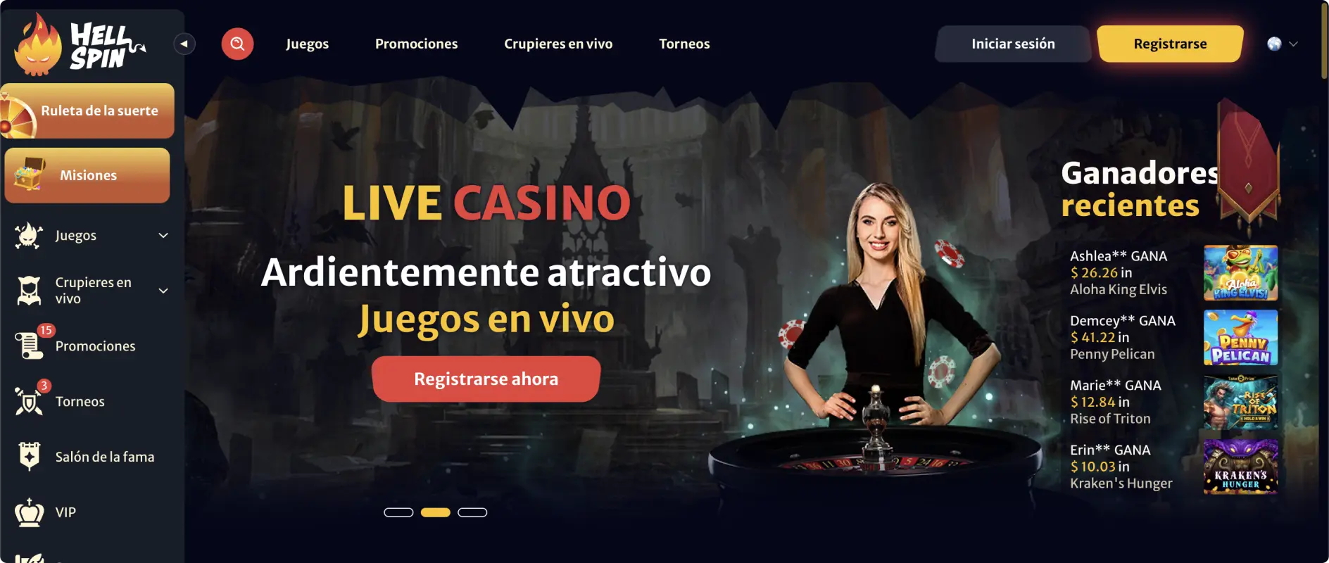 HellSpin Casino en Vivo